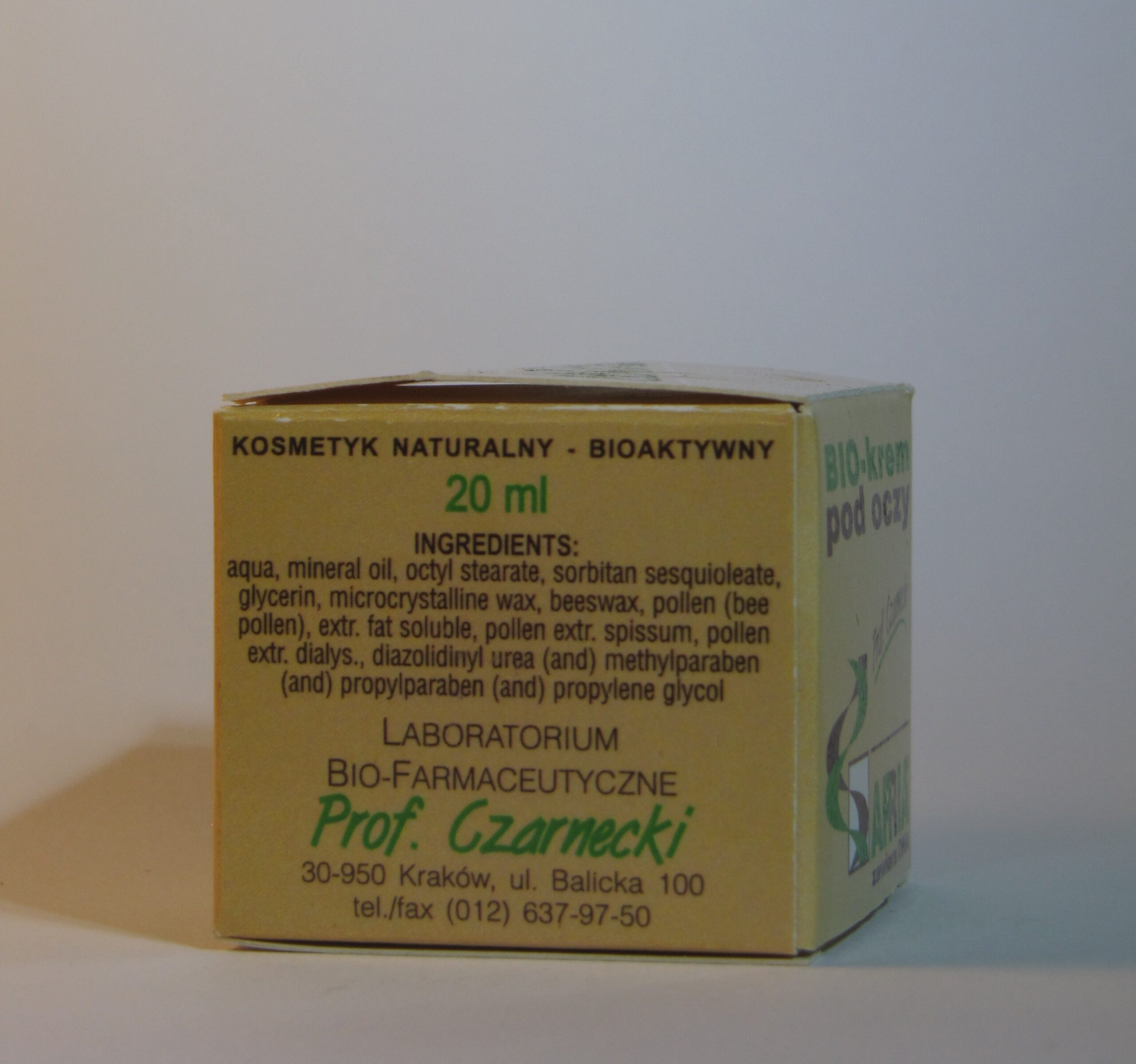 Krem pod oczy i na dekolt, półtłusty, hypoalergiczny - obrazek 2